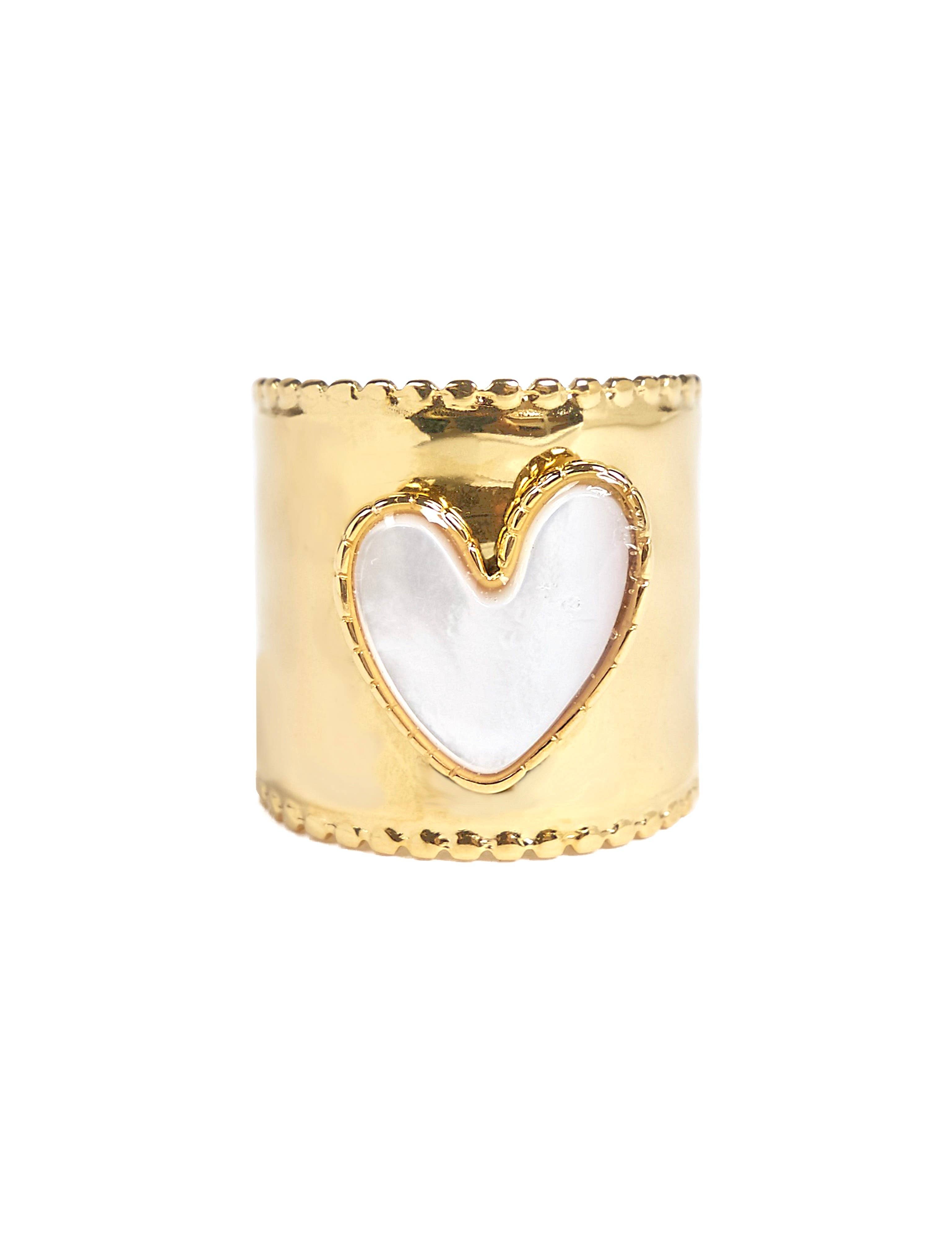 Anillo de Corazón de Acero Inoxidable: Amazonita