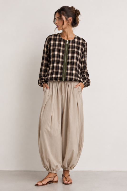 Bomber satinada cuadros