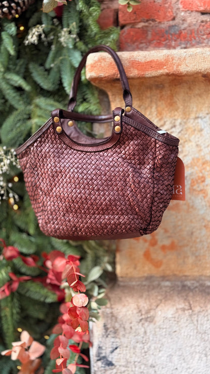 Bolso piel trenzado