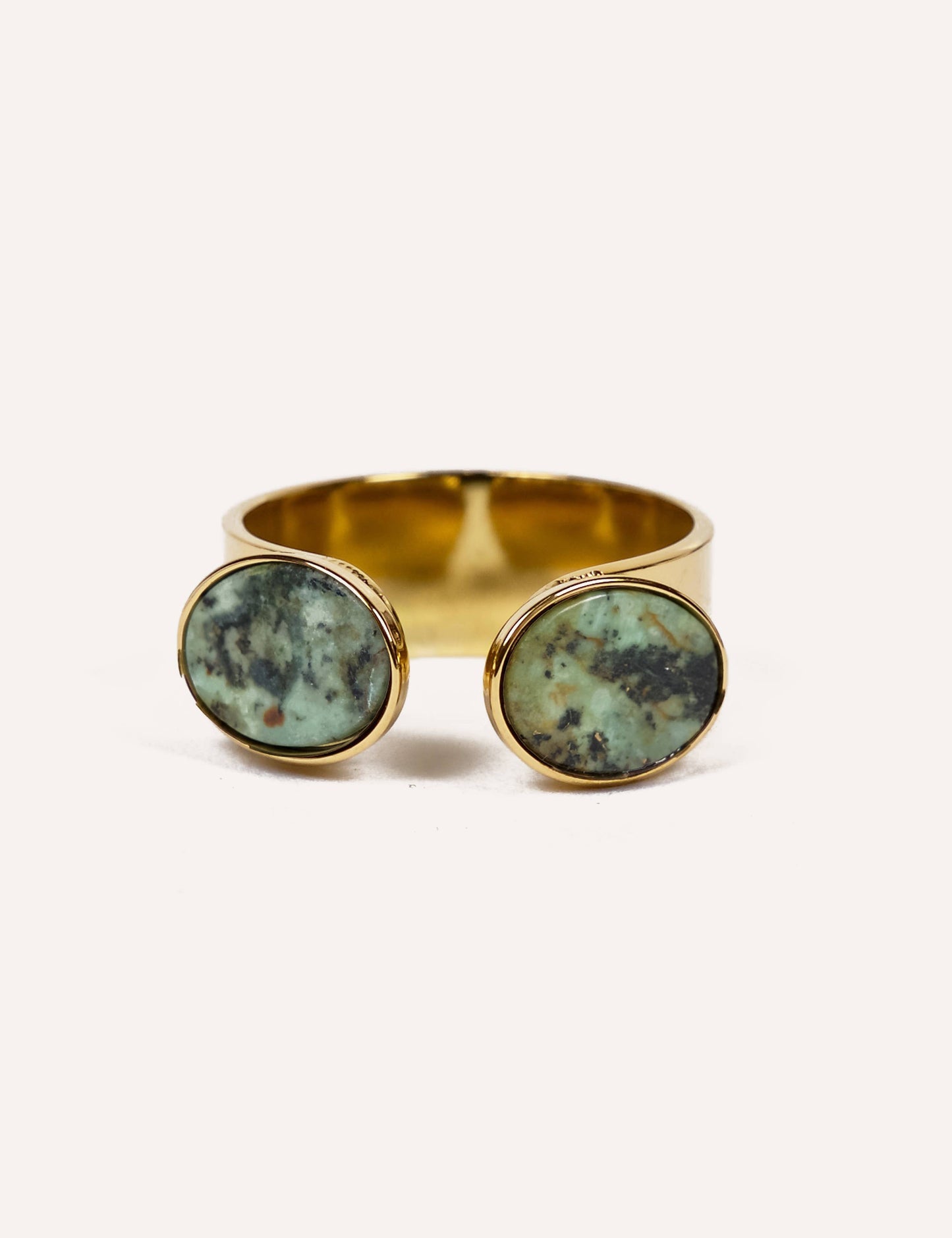 Anillo de acero inoxidable con puntos dobles: Ágata