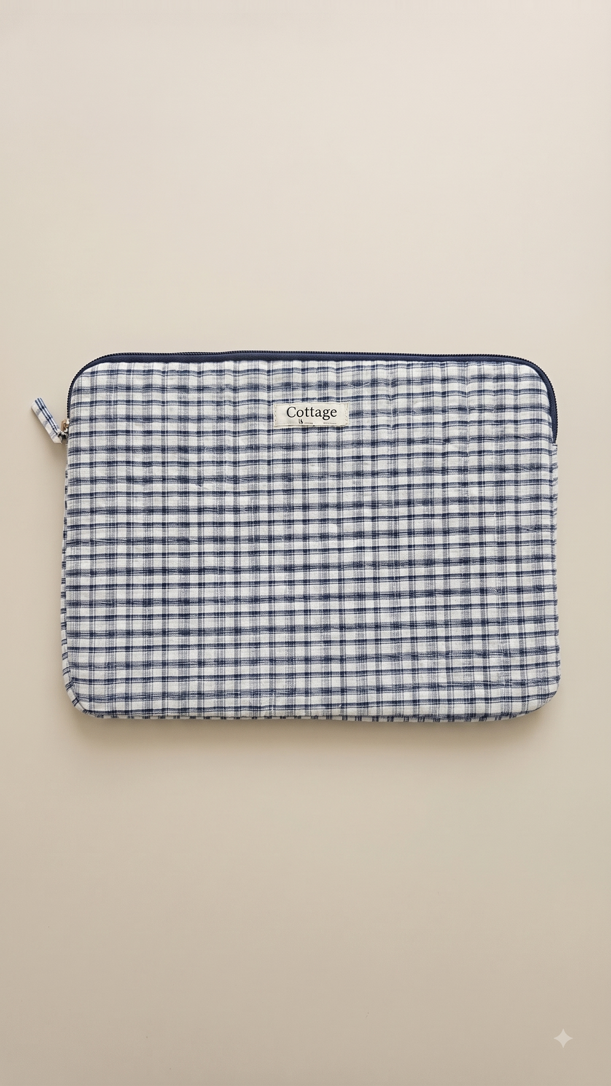 Funda para portátil de algodón: Bouquet coloré taupe