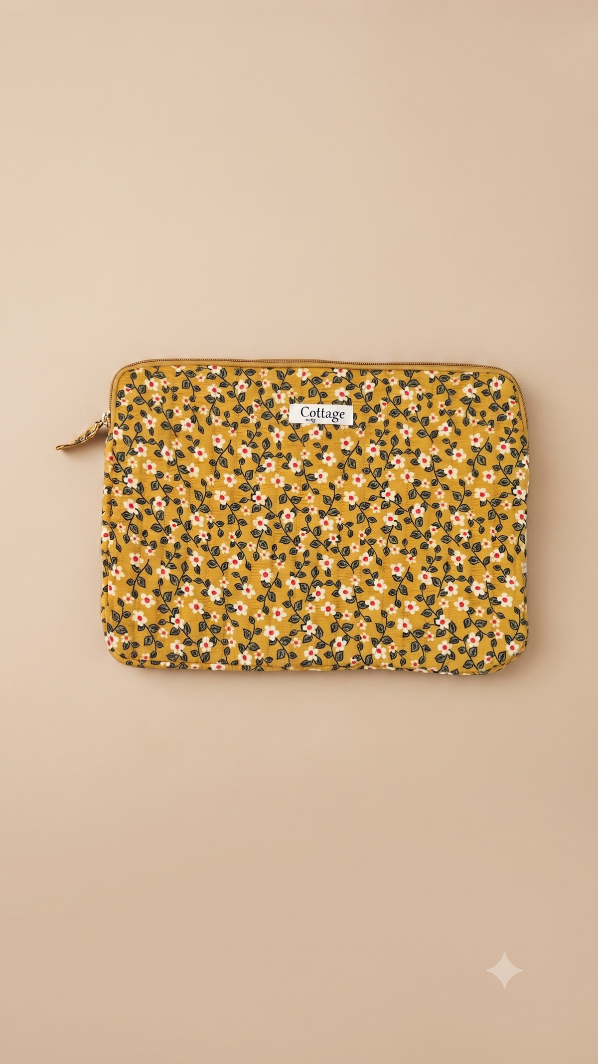 Funda para portátil de algodón: Pequeña blanca amarilla