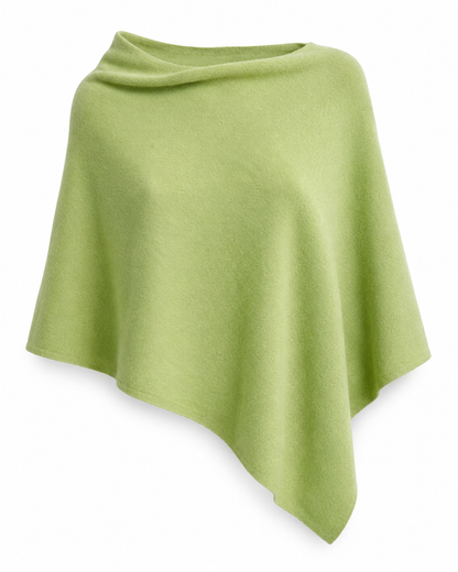 Poncho de punto, chal asimétrico: Verde chiaro