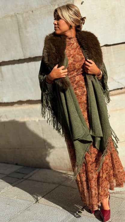 Poncho lana verde