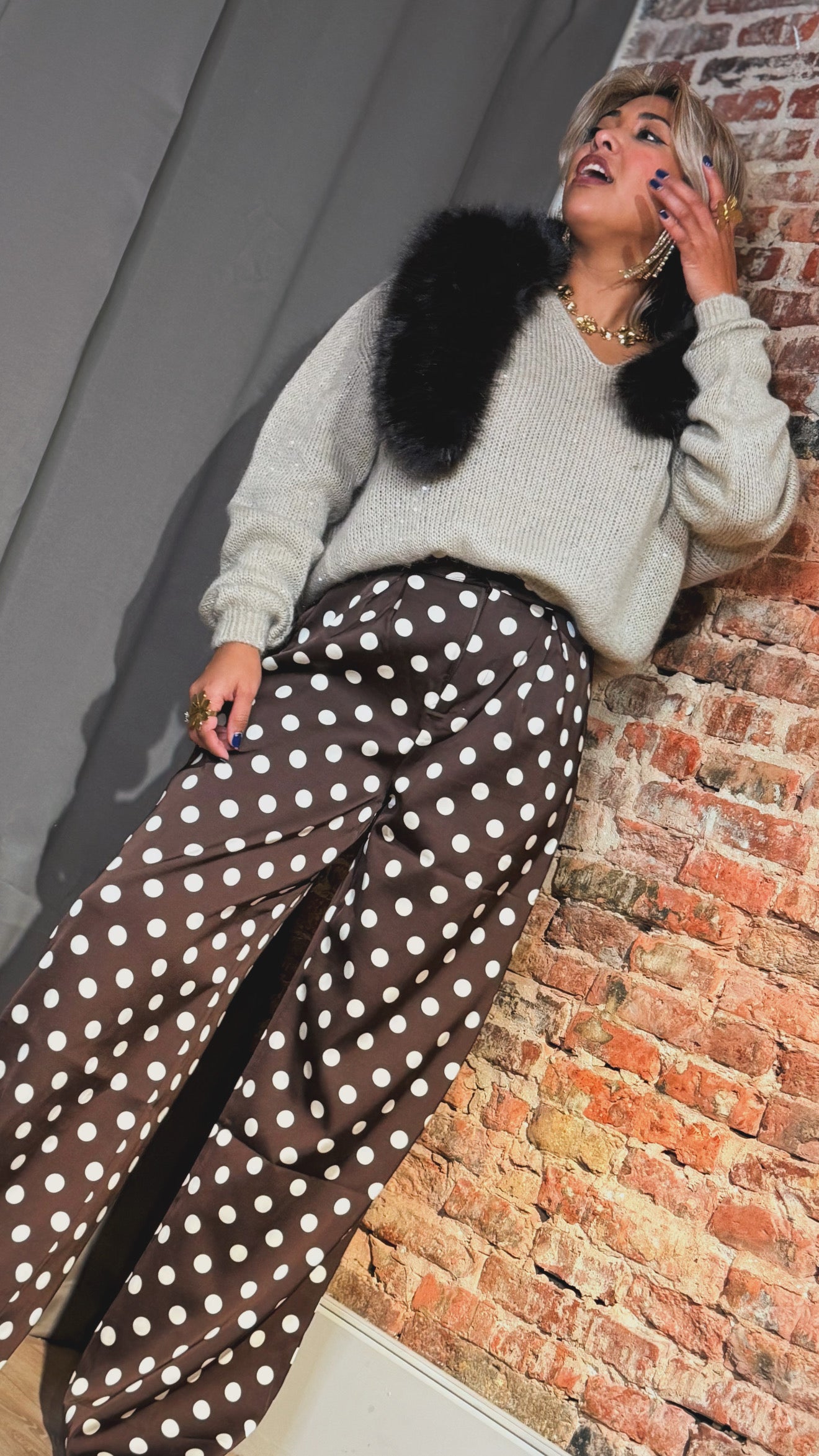 Jersey mohair lentejuelas