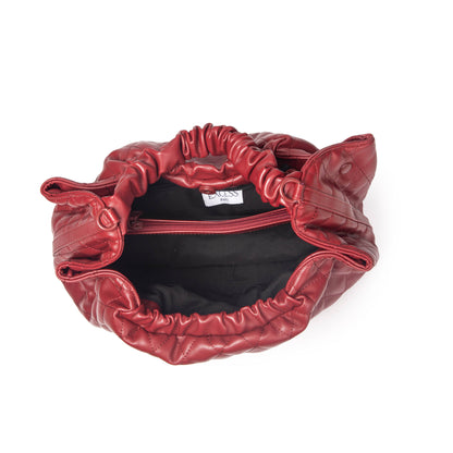 Bolso tote de cuero vegano Carin rojo oscuro