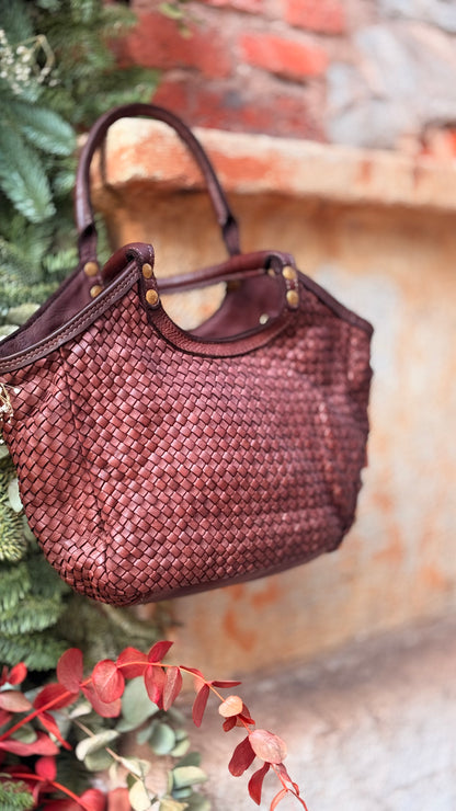 Bolso piel trenzado