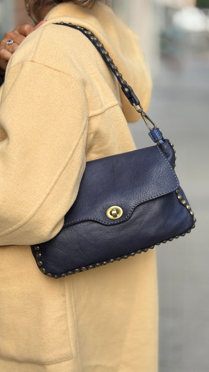 Bolso piel tachuela