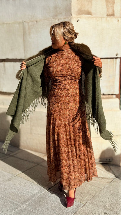 Poncho lana verde