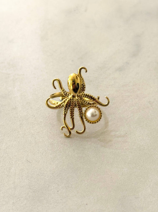 El anillo ajustable de acero inoxidable Octopus