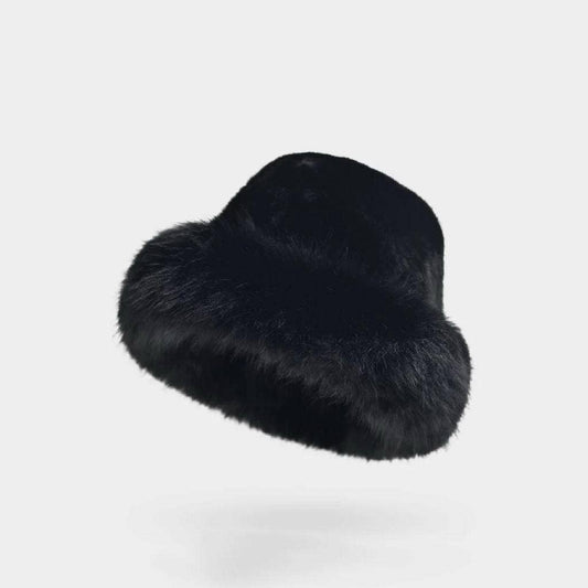 Sombrero de piel sintética de pelo largo: Noir