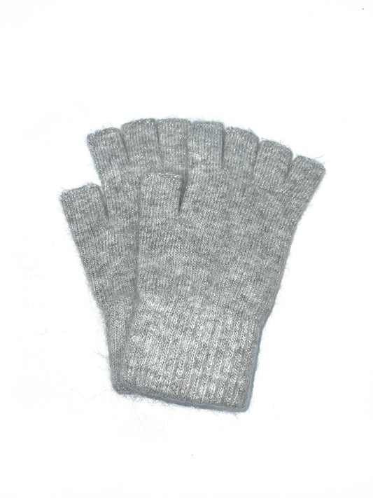 Manopla unisex de lúrex en lana de angora mezclada: Gris