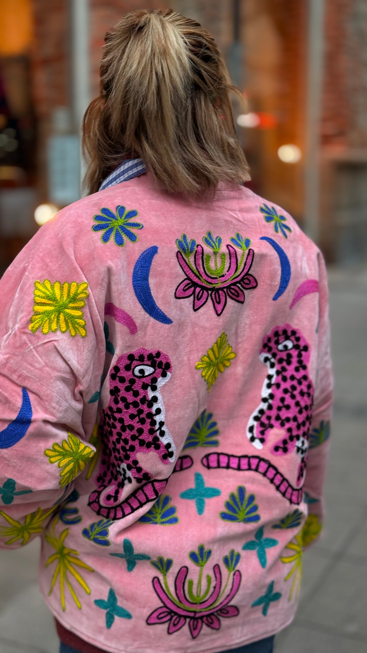 Chaqueta de terciopelo "Tigre": Rose