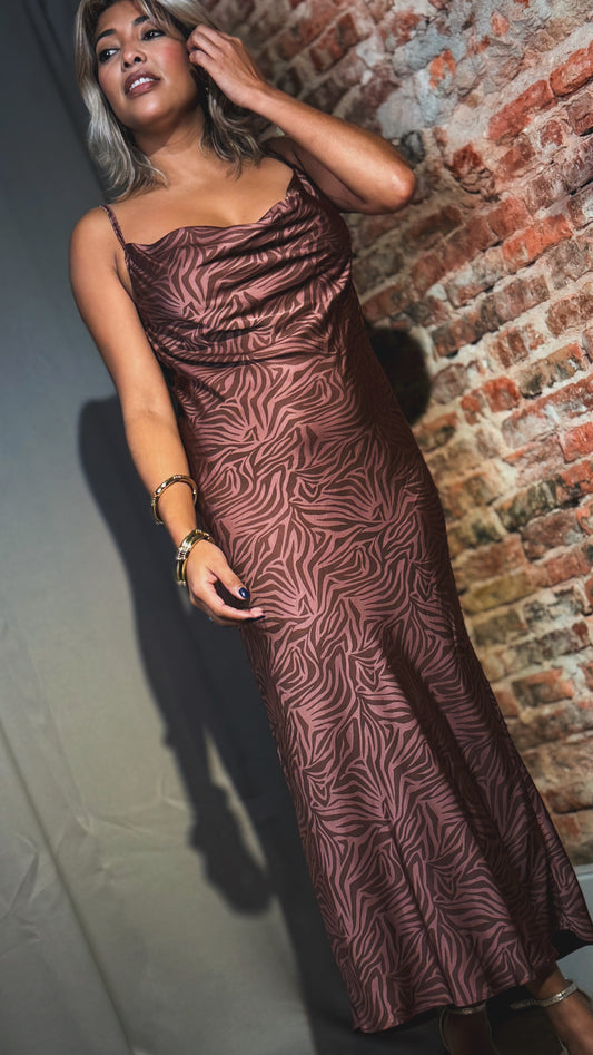 Vestido satinado print