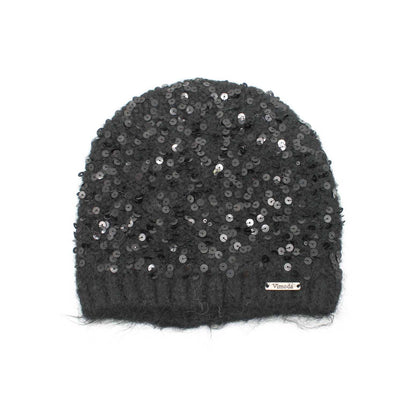 Gorro de punto con lentejuelas: NEGRO