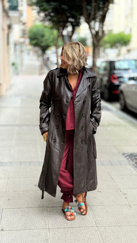 Trench efecto piel