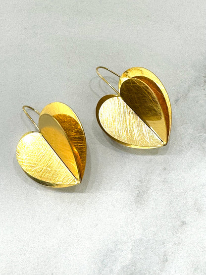 Pendientes en forma de corazón de acero inoxidable