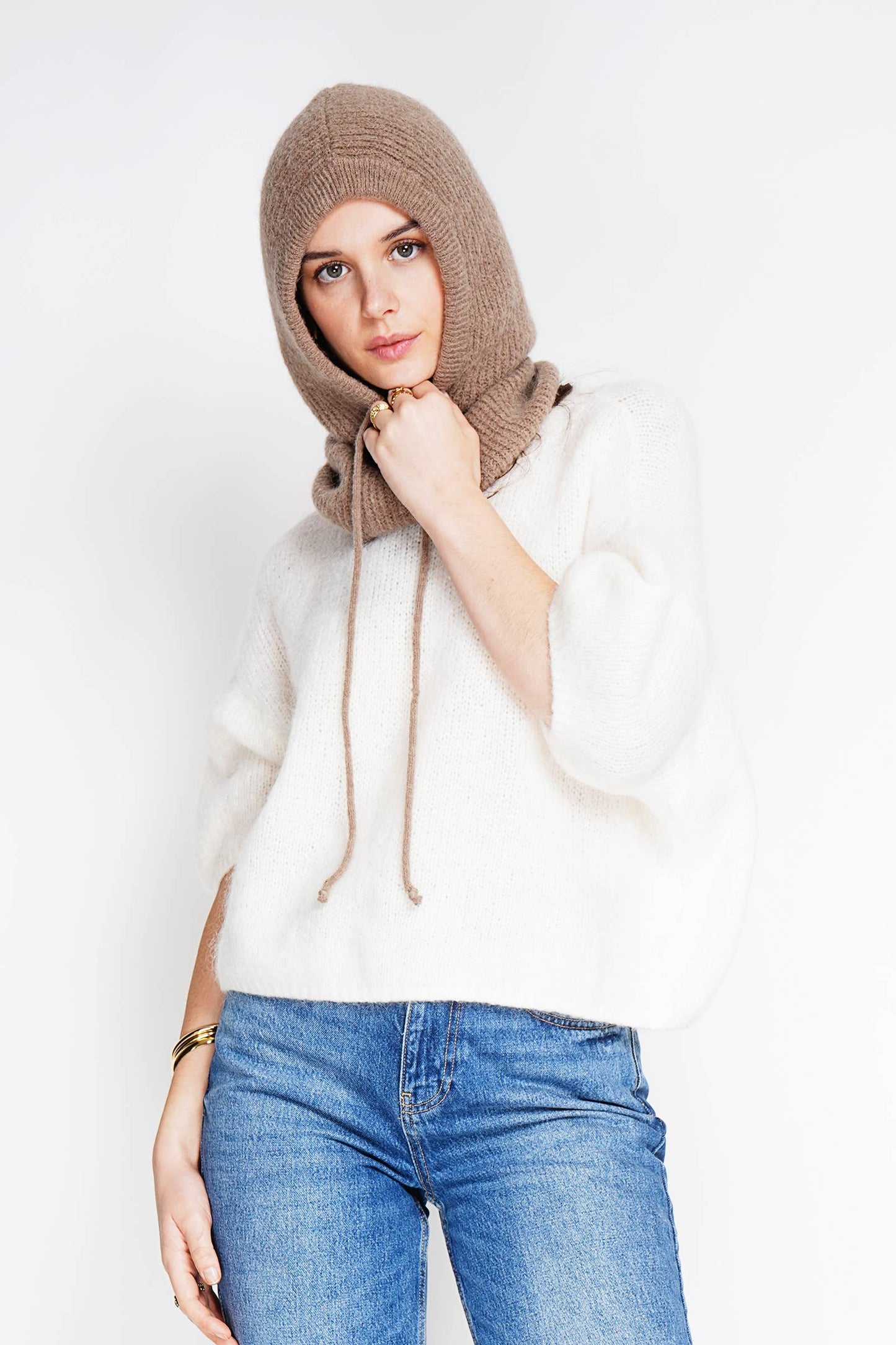 Balaclava en baby alpaca 7710: Taupe