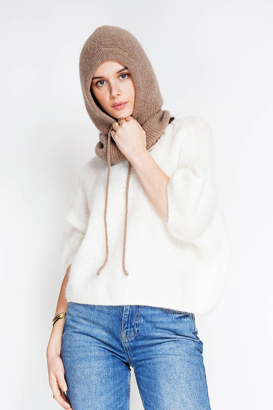 Balaclava en baby alpaca 7710: Taupe