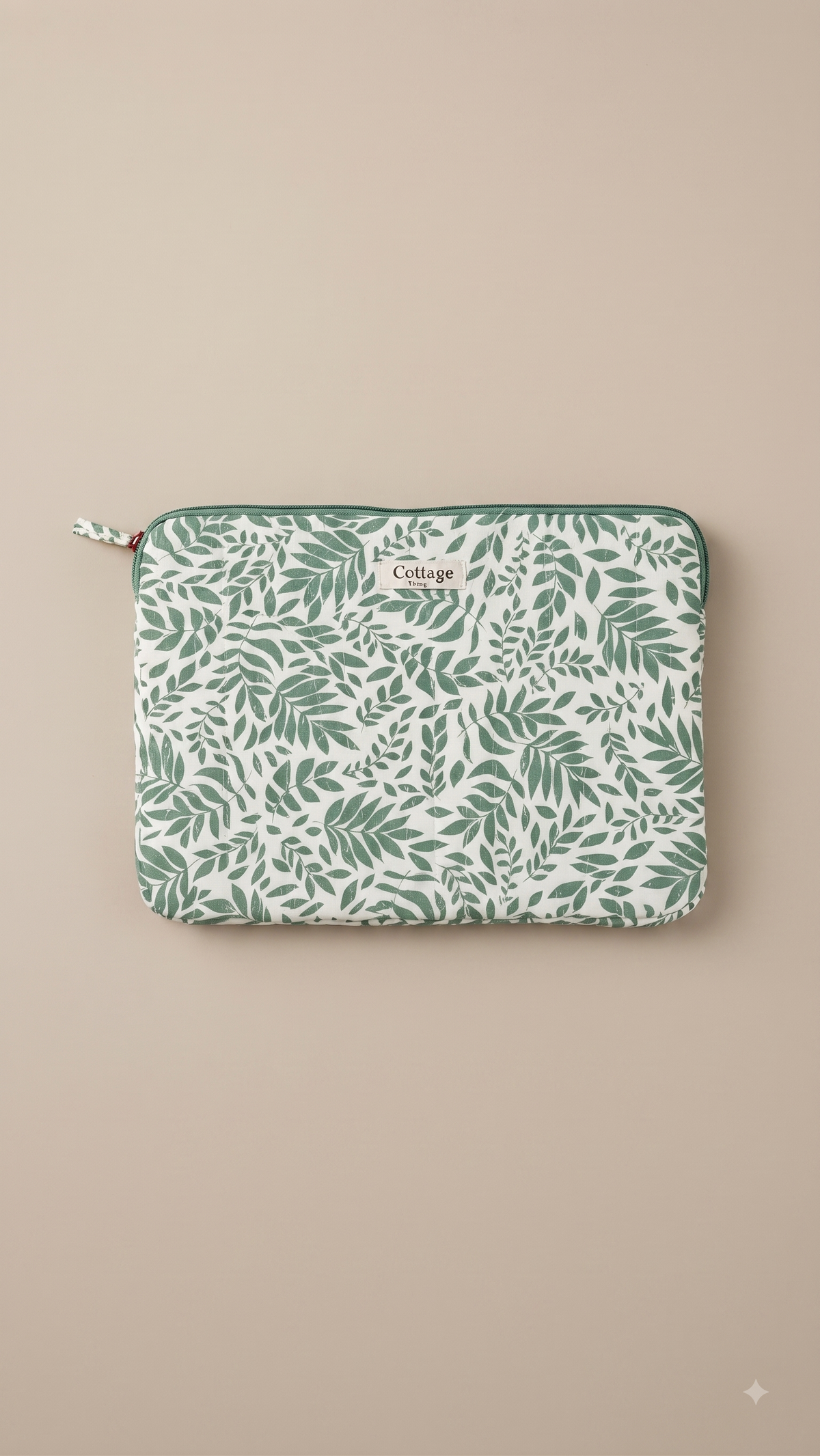 Funda para portátil de algodón: Bouquet coloré taupe