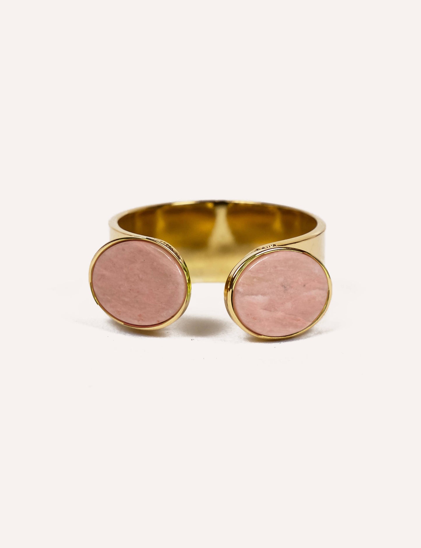 Anillo de acero inoxidable con puntos dobles: Ágata