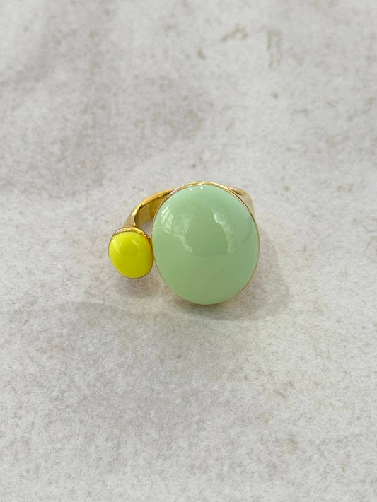 Anillo Morris de acero inoxidable esmaltado: Verde lima