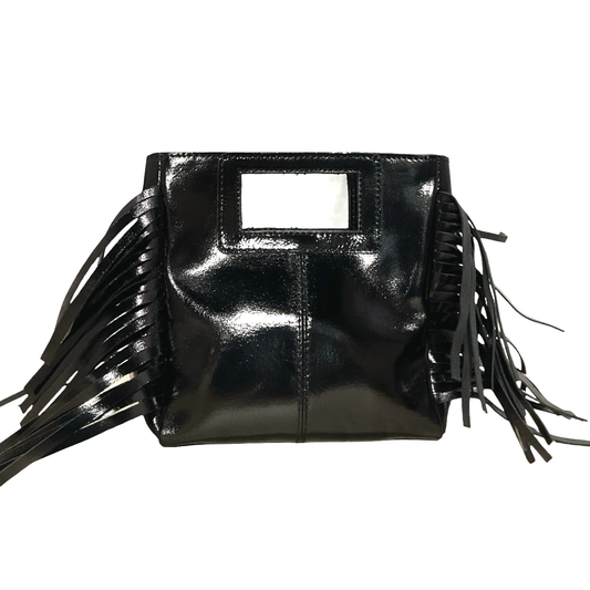 Bolso de Cuero Metálico Marion NEGRO