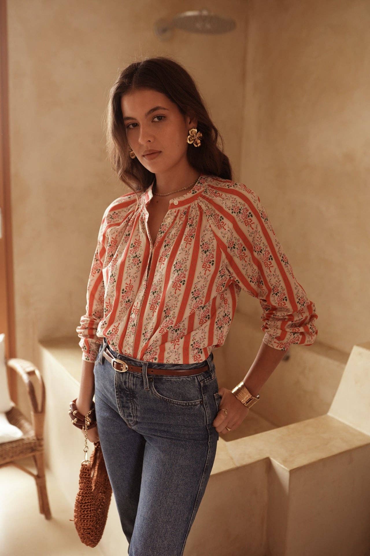 Camisa Kira: Coral