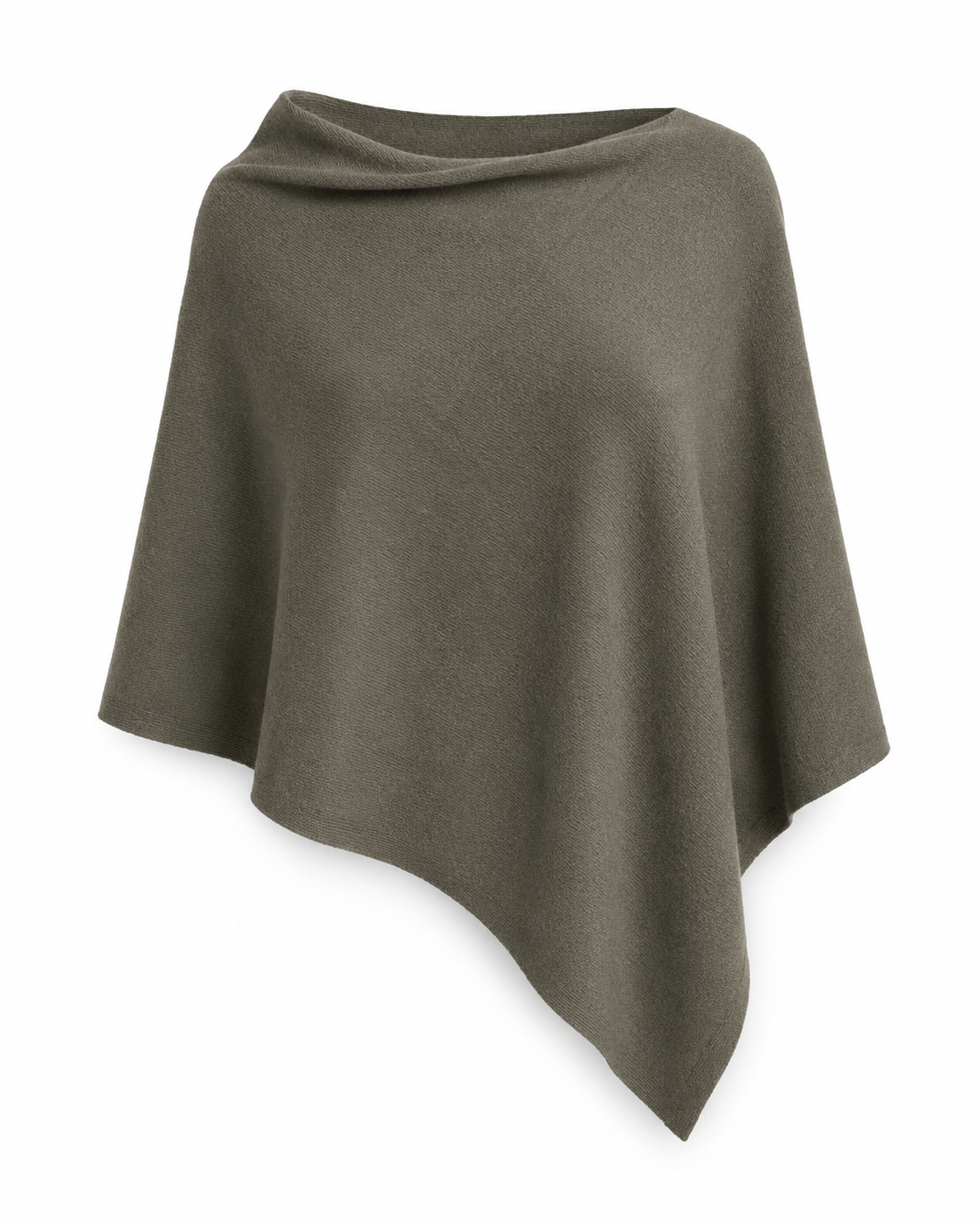 Poncho de punto, chal asimétrico: Verde chiaro