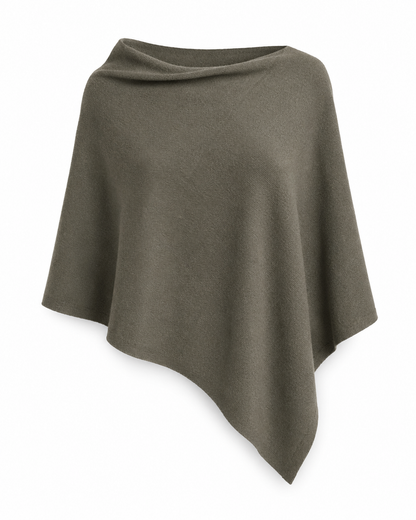 Poncho de punto, chal asimétrico: Verde chiaro