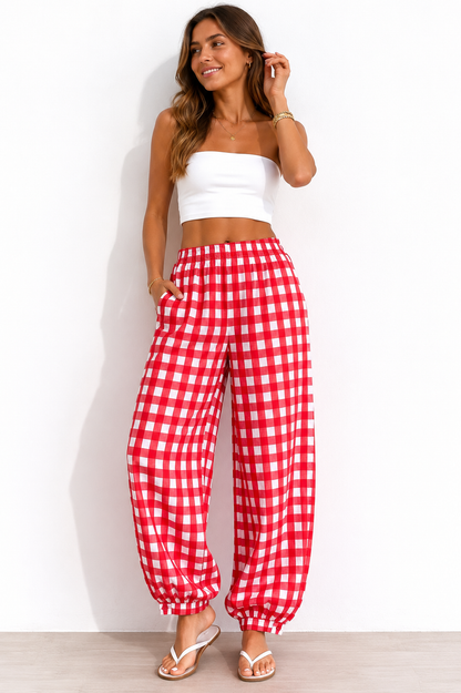 Pantalón cuadro rojo