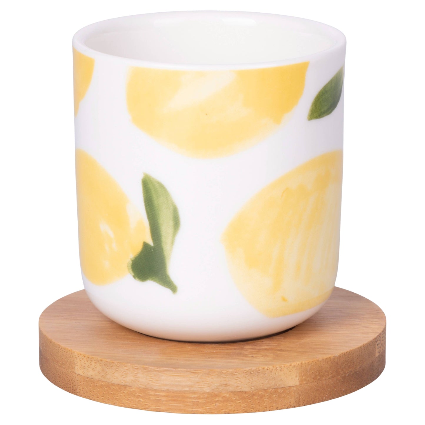 Set de Vida de Frutas 4 Tazas de Café/platillo Bambú 110