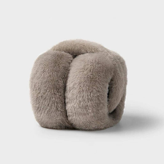 Orejera de piel sintética de pelo corto: Taupe