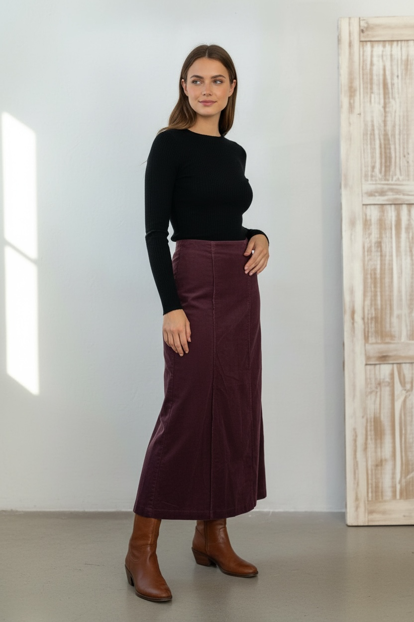 Falda micropana Berenjena