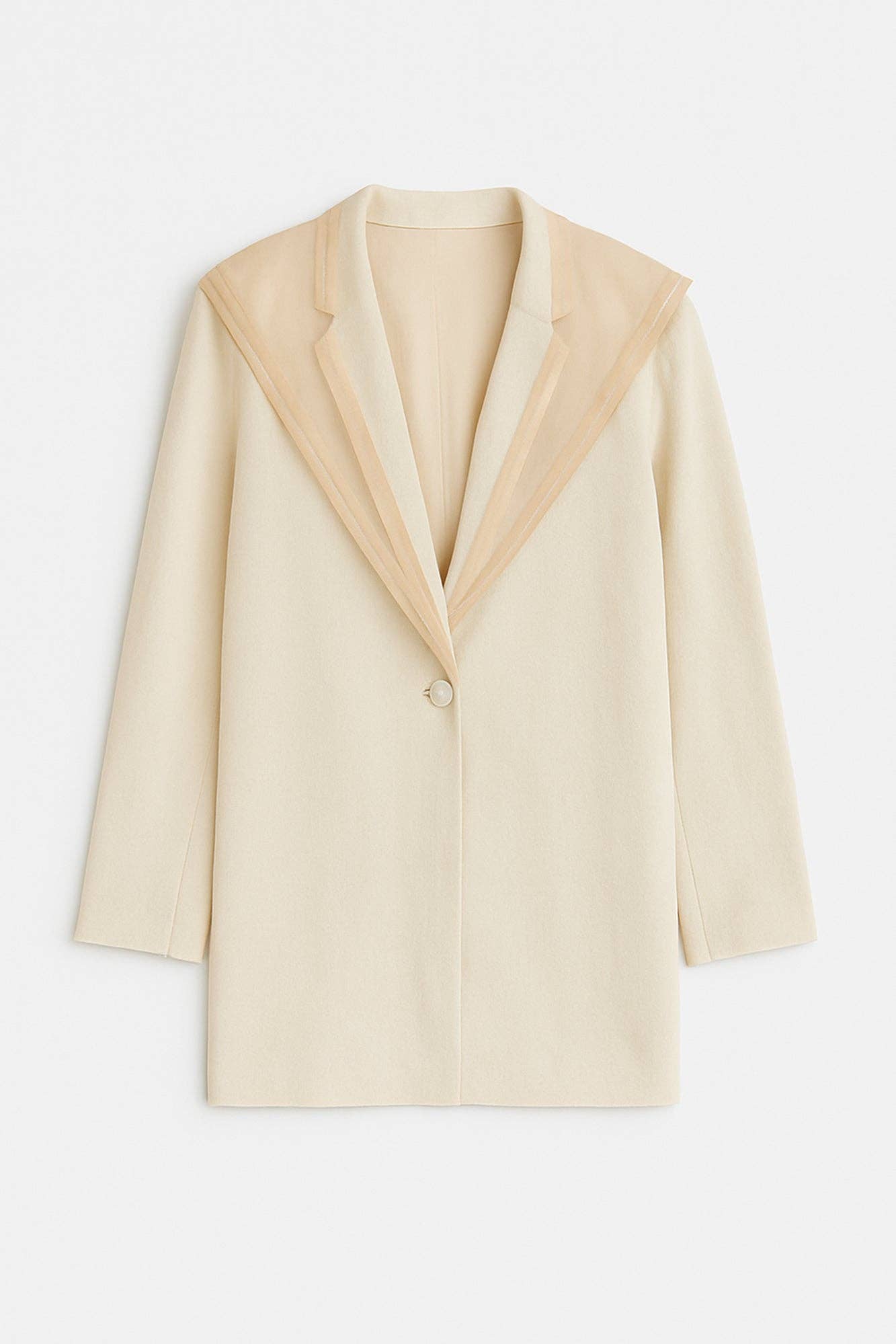 CHAQUETA DE LINO CON CUELLO DE ORGANZA