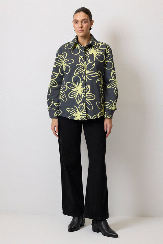 CHAQUETA ACOLCHADA ESTAMPADA: Antracita