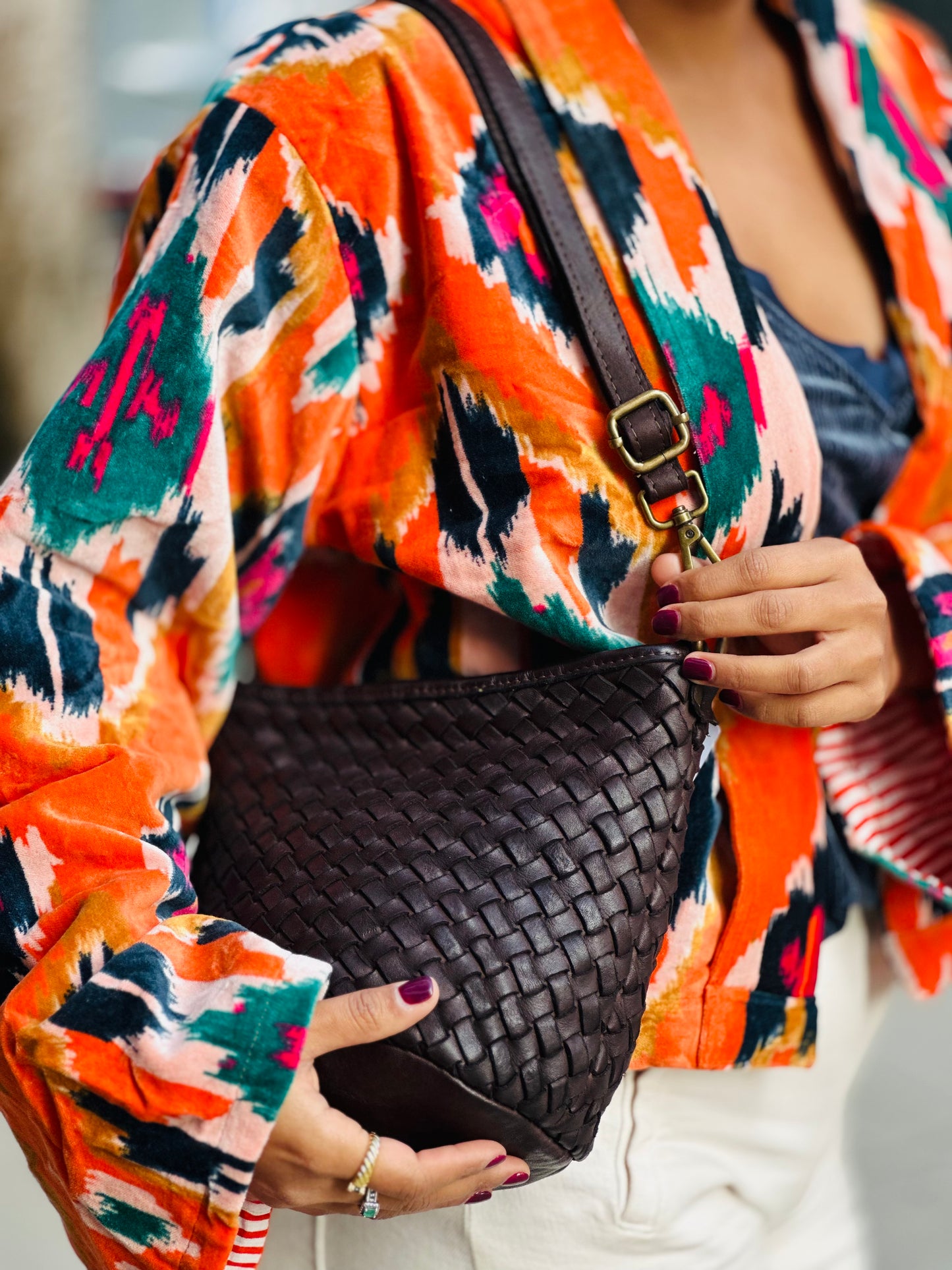 Bolso piel lavada choco