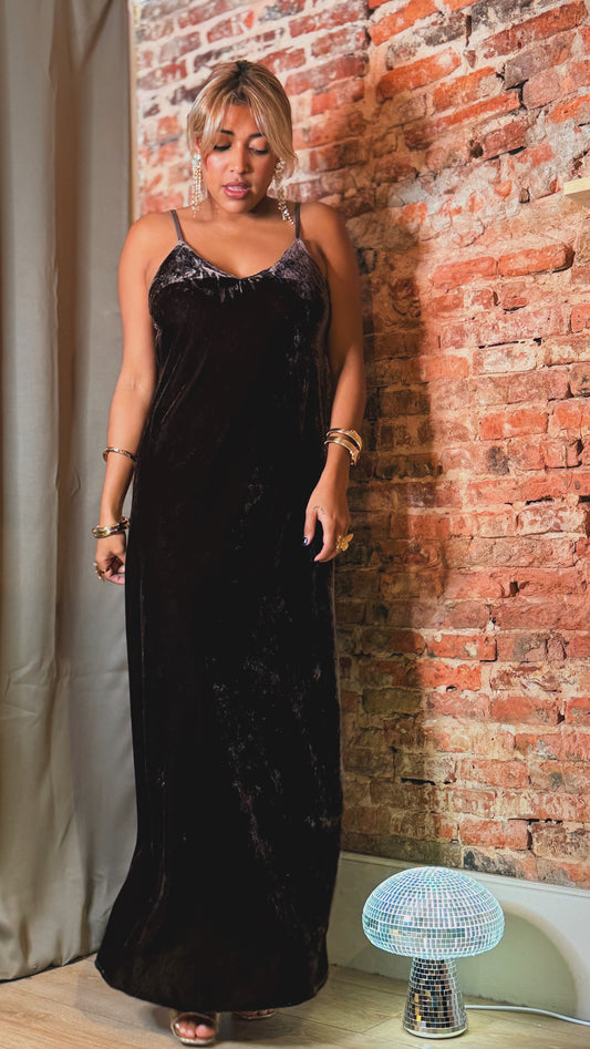 Vestido Velvet marrón