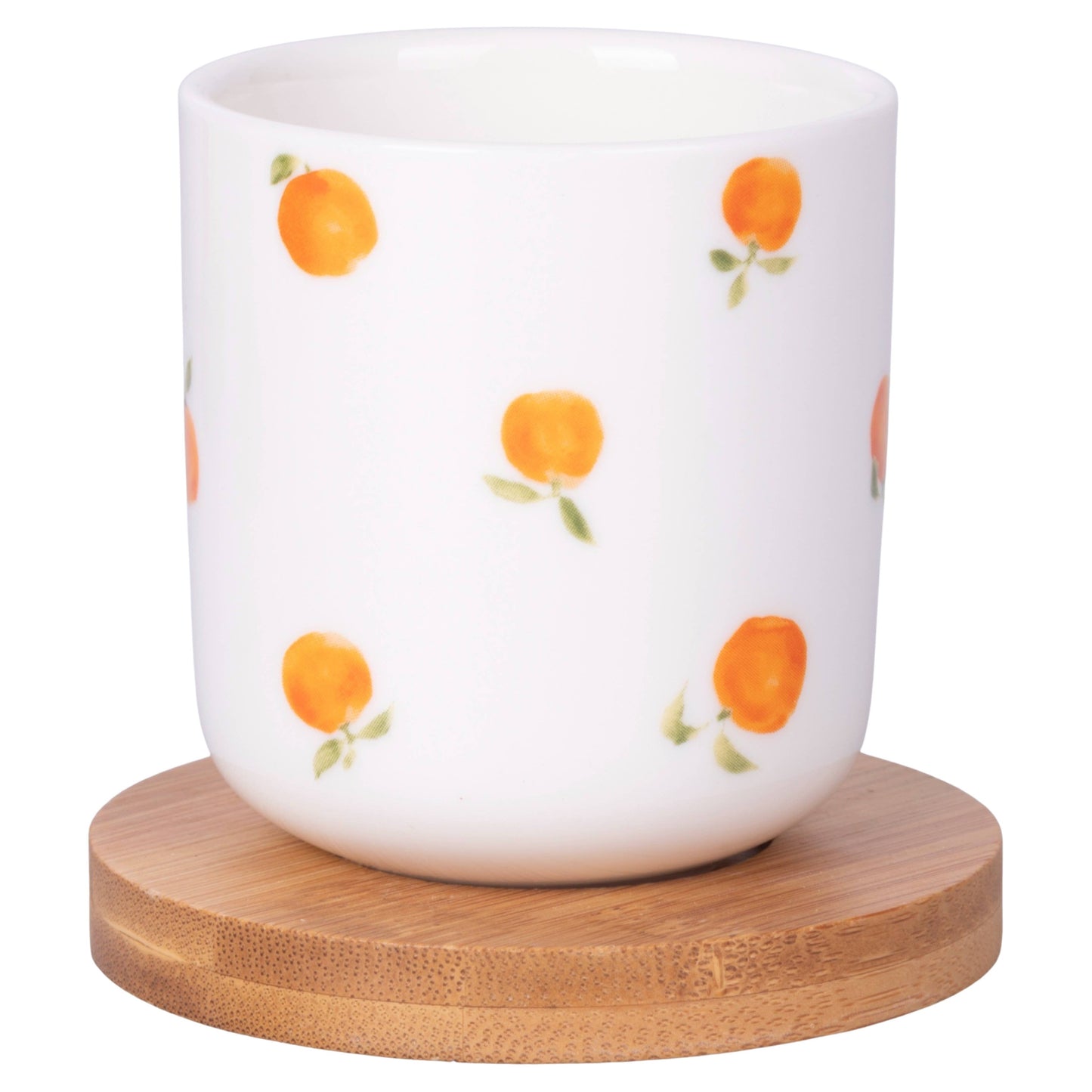 Set de Vida de Frutas 4 Tazas de Café/platillo Bambú 110