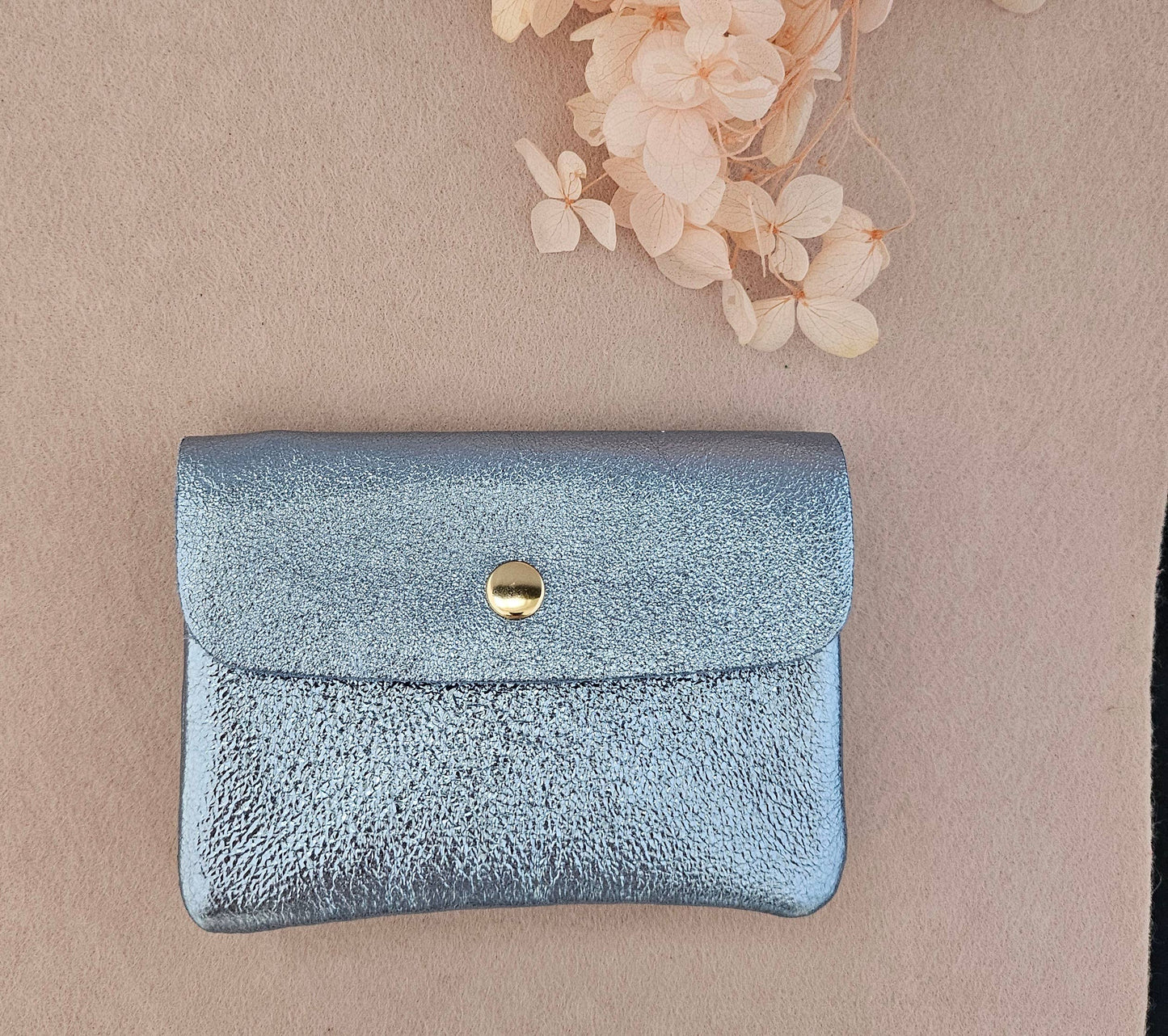 Cartera Kangoo de piel metálico