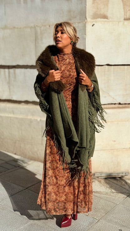 Poncho lana verde