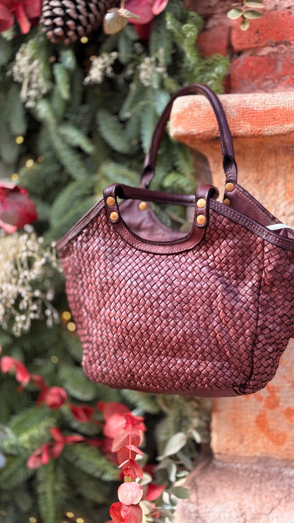 Bolso piel trenzado