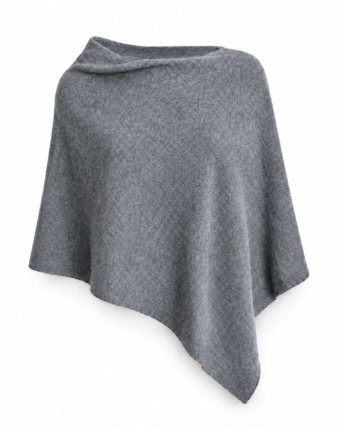 Poncho de punto, chal asimétrico: Verde chiaro