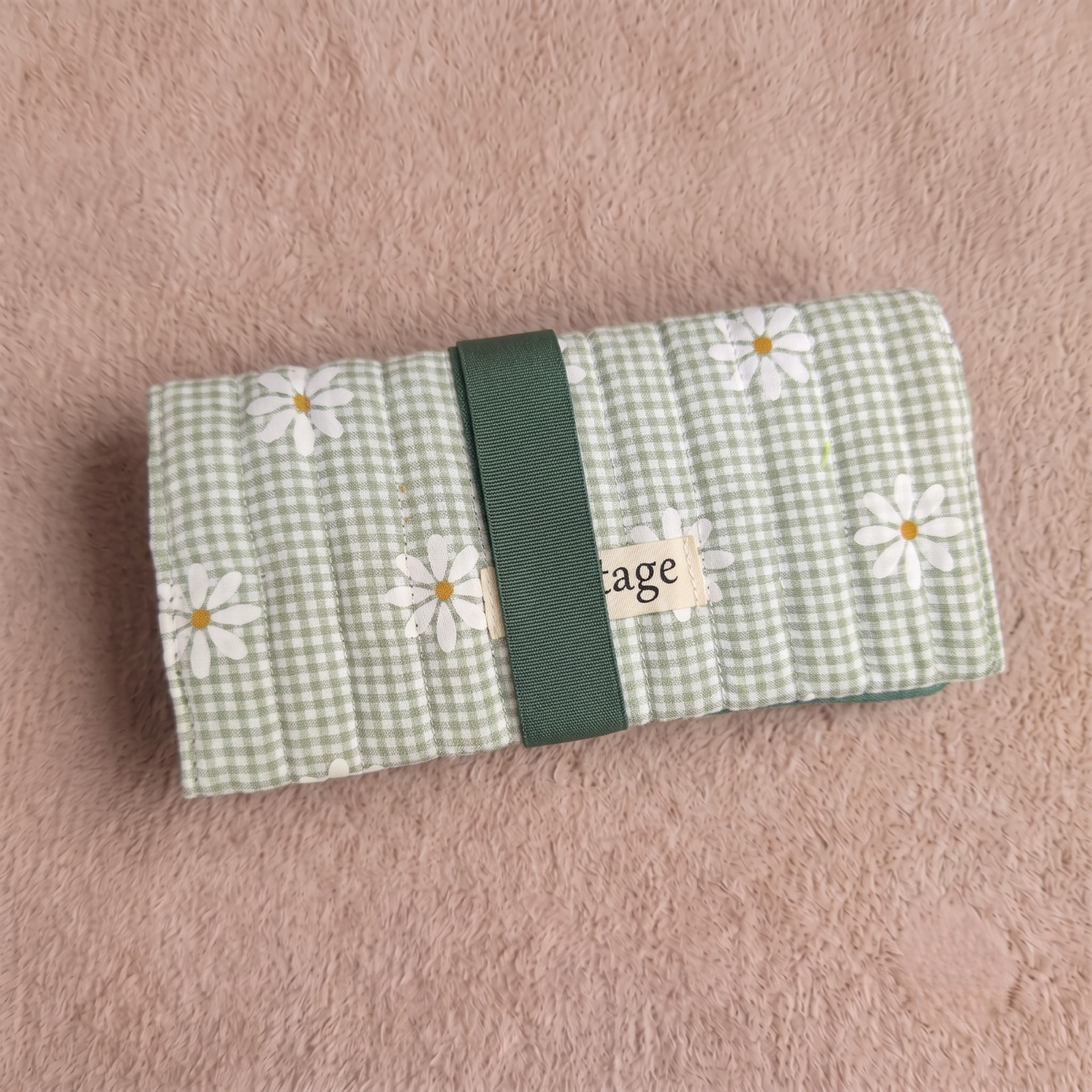 Rollo para joyas de algodón: Marguerite verte
