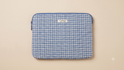 Funda para portátil de algodón: Bouquet coloré taupe