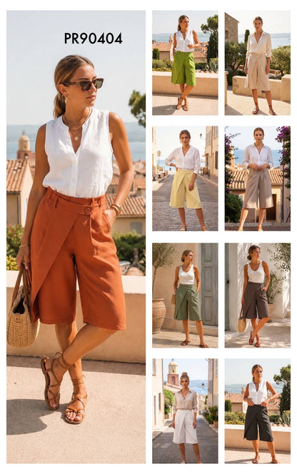 Bermudas cortas drapeadas cintura elástica: Terracota / TÚ