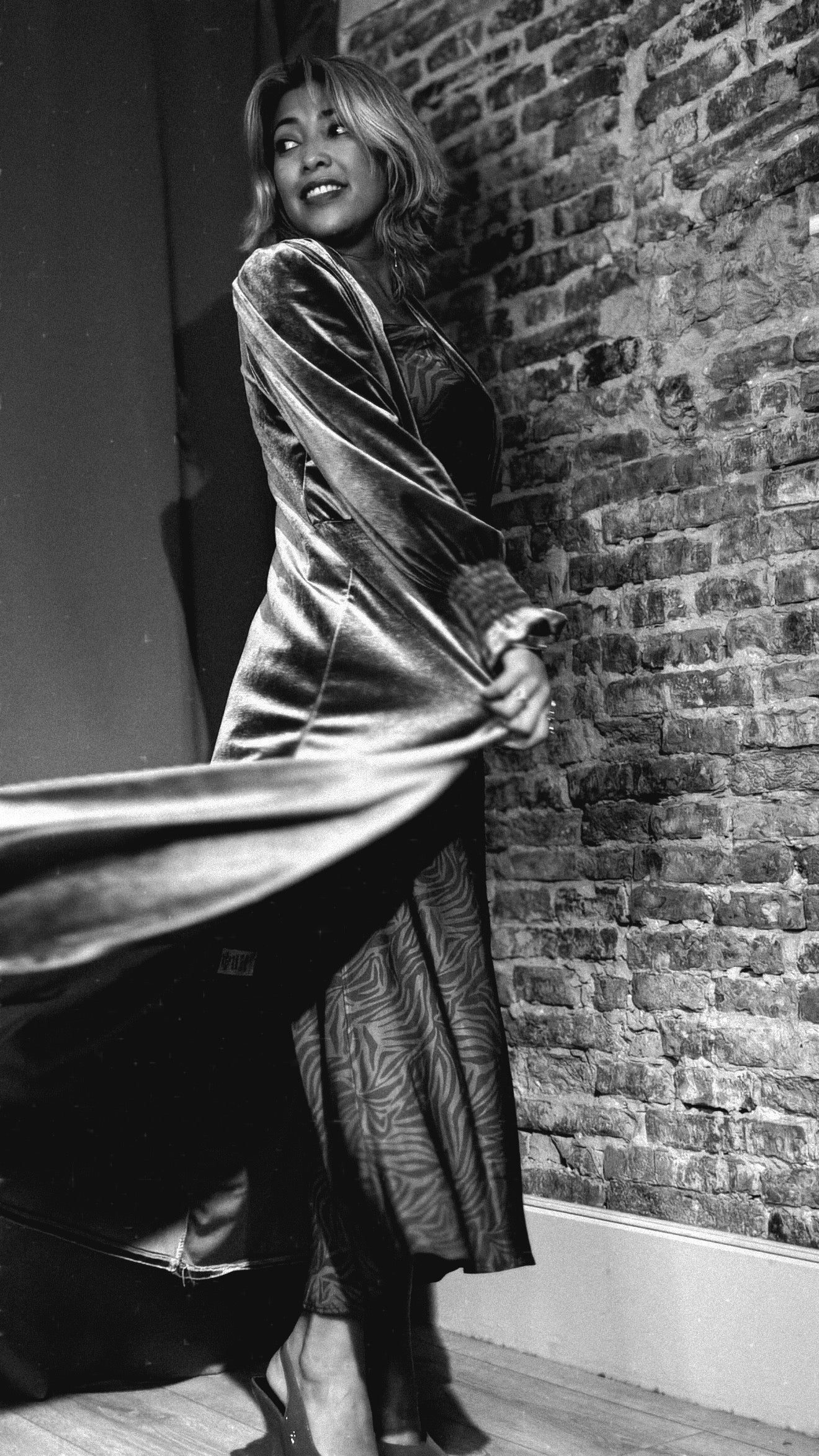 Vestido satinado print