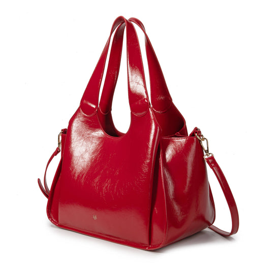 Bolso cabac LYRELLE de cuero vegano: Rojo