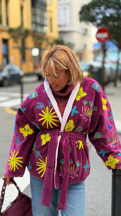 Chaqueta de terciopelo "Tigre": Mauve