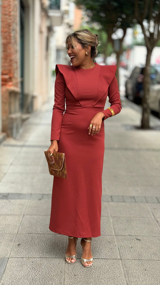 Vestido Lisbon teja